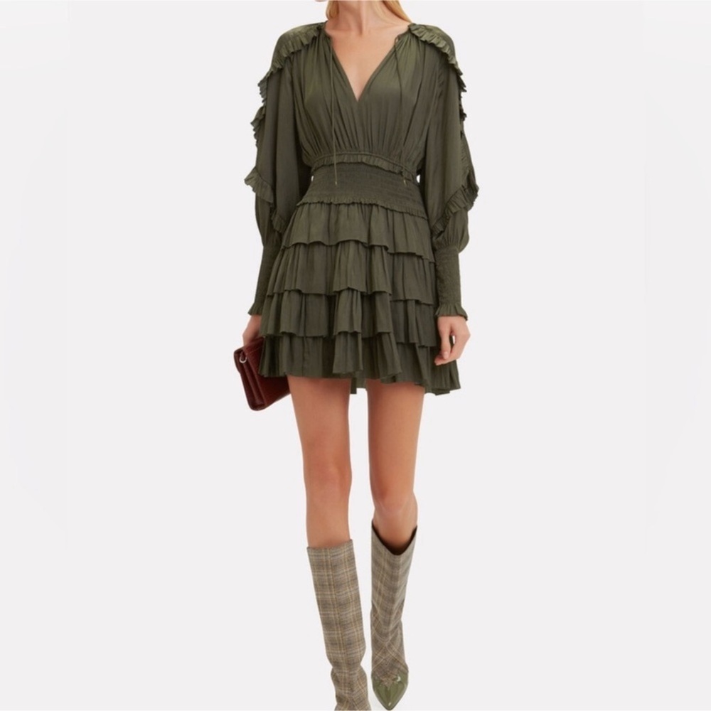 ULLA JOHNSON SORAYA Mini dress green Sz 4